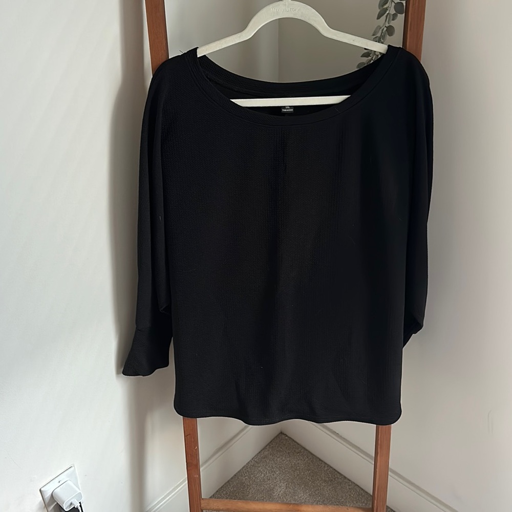 Shein Curve 1XL Black Blouse Long Sleeve